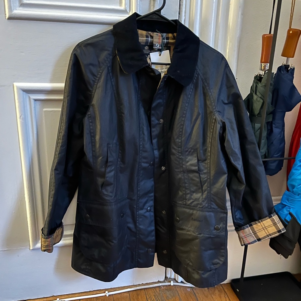 NWT Barbour Beadnell Wax Jacket sz 10 US 16 UK  Navy